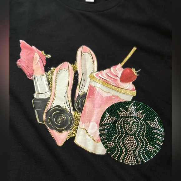 Bella Canvas Tops - Favorite Things Pink and Starbucks Tshirt NWOT 2xl